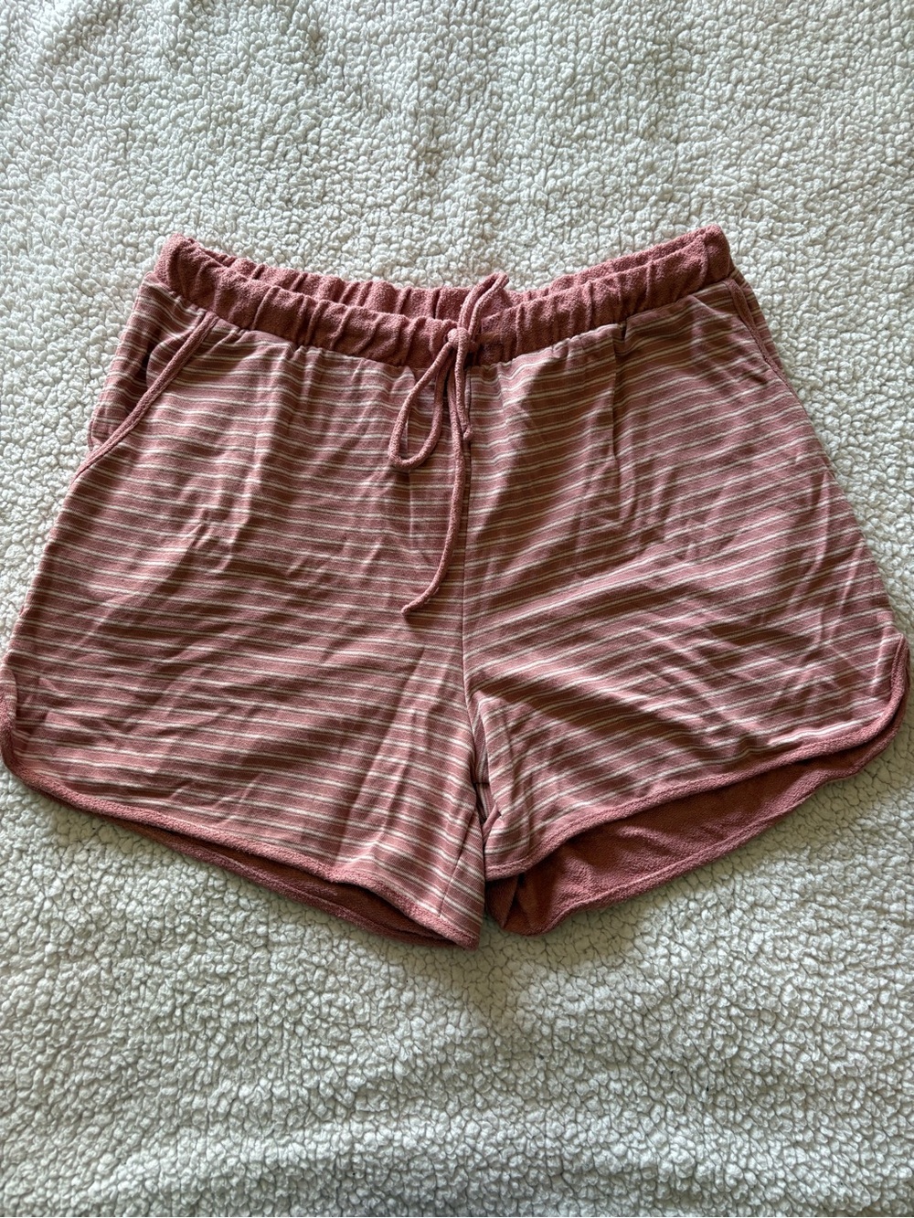 Gilli Pink Striped Drawstring Athletic Shorts